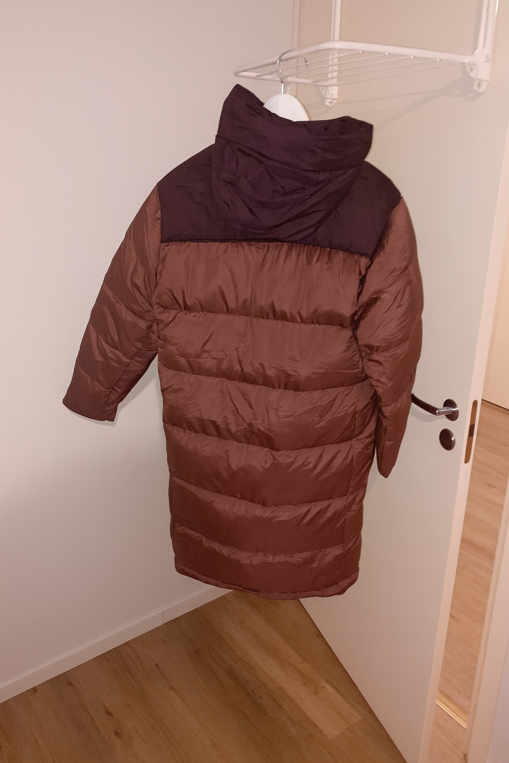 Long Female XL Puffer Winter Jacket / Talvitakki Red-Brown Color