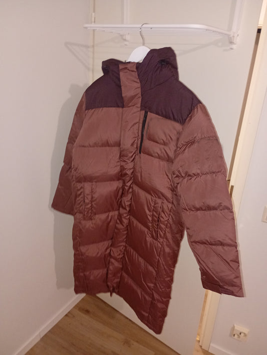 Long Female XL Puffer Winter Jacket / Talvitakki Red-Brown Color